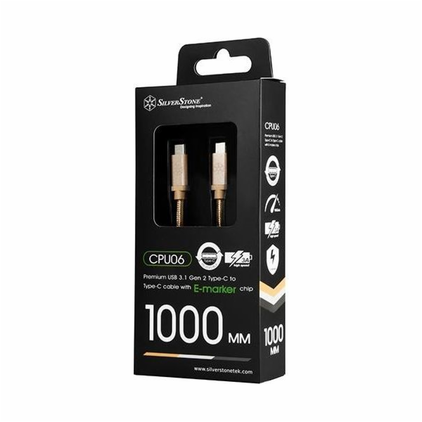 SilverStone USB-C - USB-C USB kabel 1 m zlatý (SST-CPU06G...