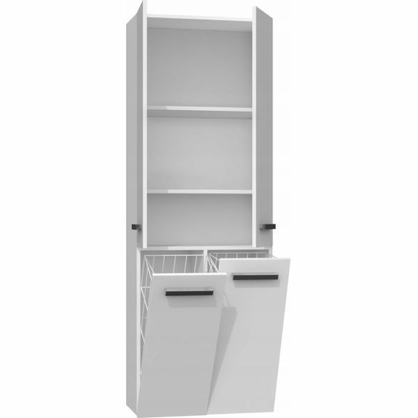 Topeshop Nel Dd 2K koupelnová skříňka, koš 60cm, lesklá bílá