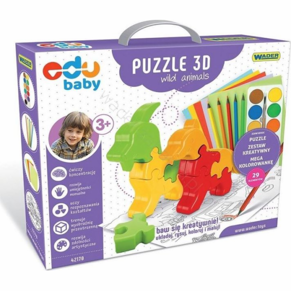 Wader Puzzle Zoo 3D Divoká zvířata