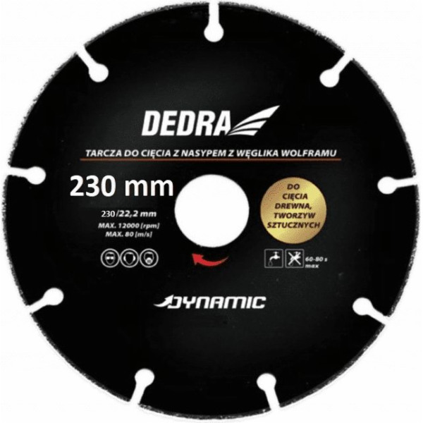 Dedra kotouč na řezání dřeva, plastů 230mm/22,2 (HR1006)