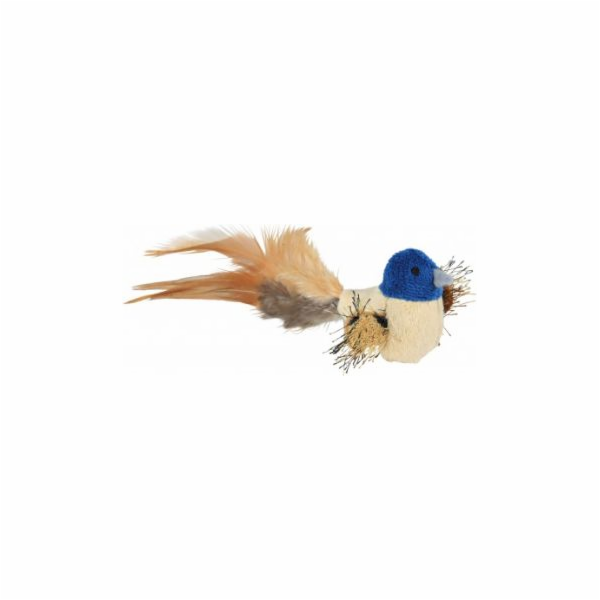 Hračka Trixie Bird s peřím a štětcem 8 cm