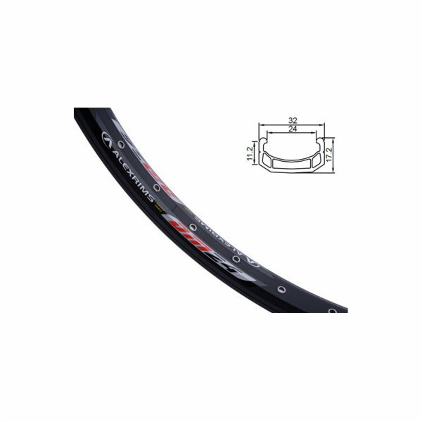 Ráfek ALEXRIMS Extreme DM24, CNC strana, kryt, 24x48, čer...