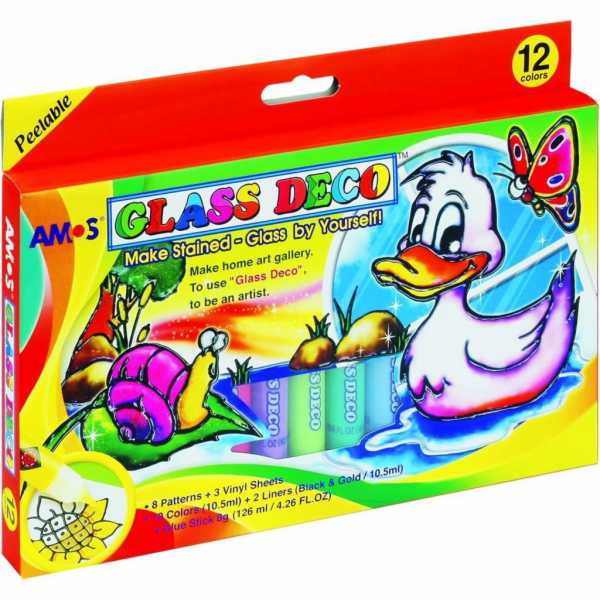Amos Stained Glass Paints Glass Deco 12 barev Blister (13...