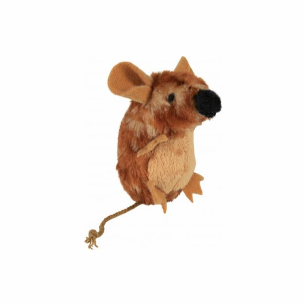 Trixie Toy Mouse stojící, hnědá (se zvukem), 8 cm