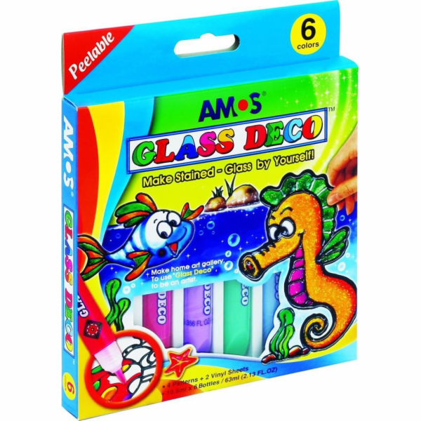 Amos Stained Glass Paints Glass Deco 6 barev Blister (134...