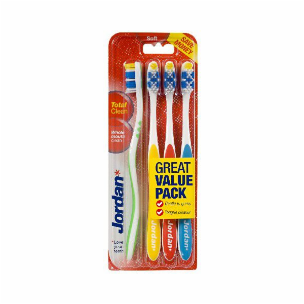 Jordan Total Clean zubní kartáček, měkký, 4 ks