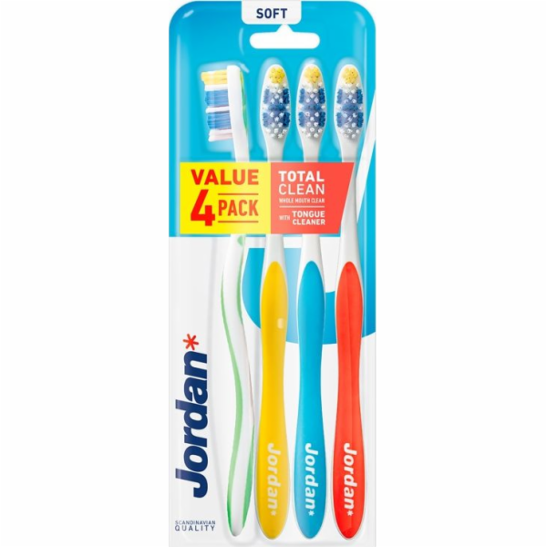 Jordan Total Clean zubní kartáček, měkký, 4 ks
