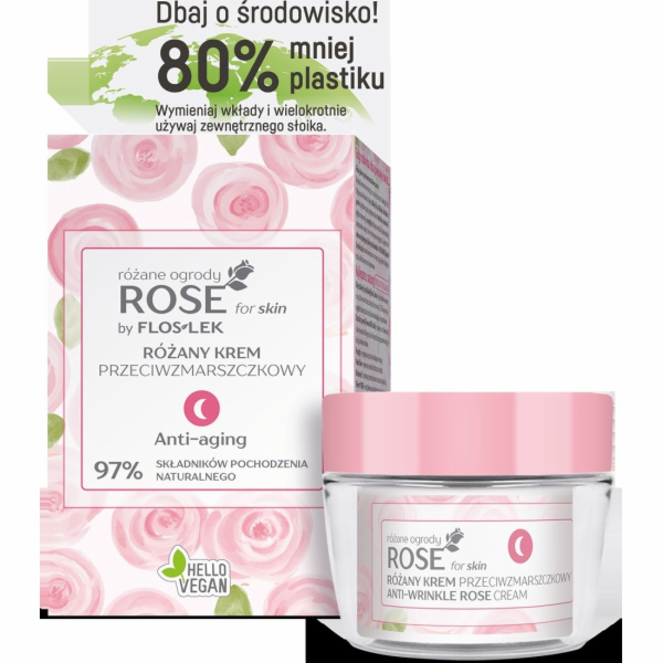 FLOSLEK Rose for Skin ECO rose noční krém proti vráskám