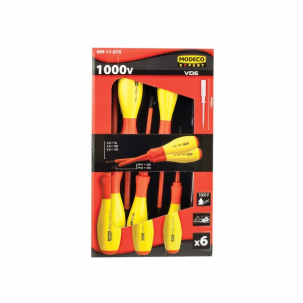 Modeco Sada izolovaných šroubováků 1000V 6 ks. - MN-11-070