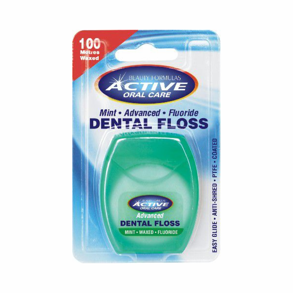 Active Oral Care Vylepšená dentální nit mátová voskovaná ...
