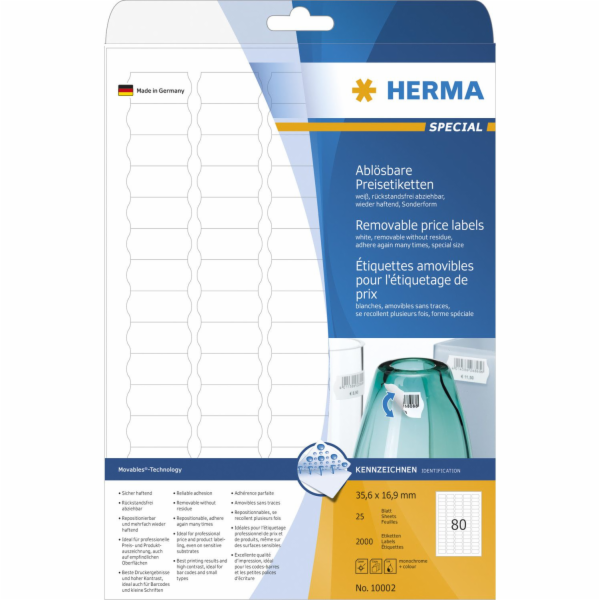 Herma Movables A4 odlepovací etikety, bílé, matný papír, ...