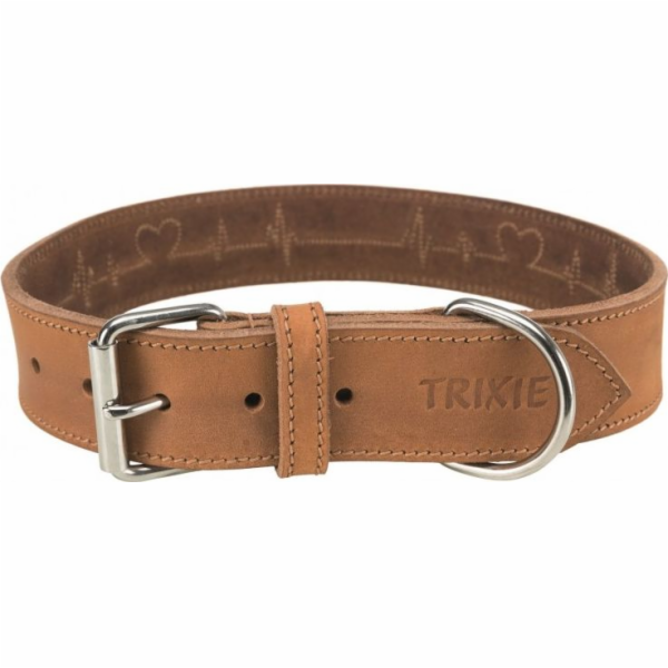 Silný kožený obojek Trixie Rustic Heartbeat, L: 47–55 cm/...