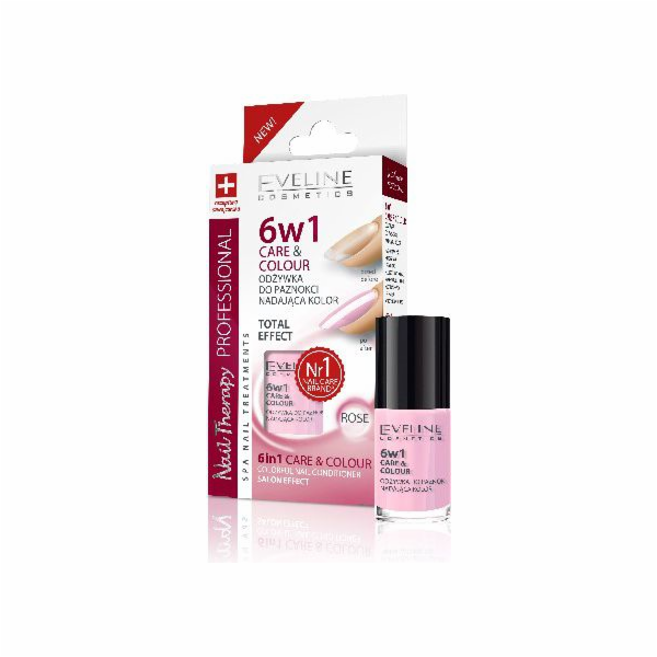 Eveline Nail Therapy Conditioner 6v1 Care & Color Rose 5ml