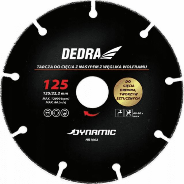 Dedra kotouč na řezání dřeva, plastů 125mm/22,2 (HR1002)