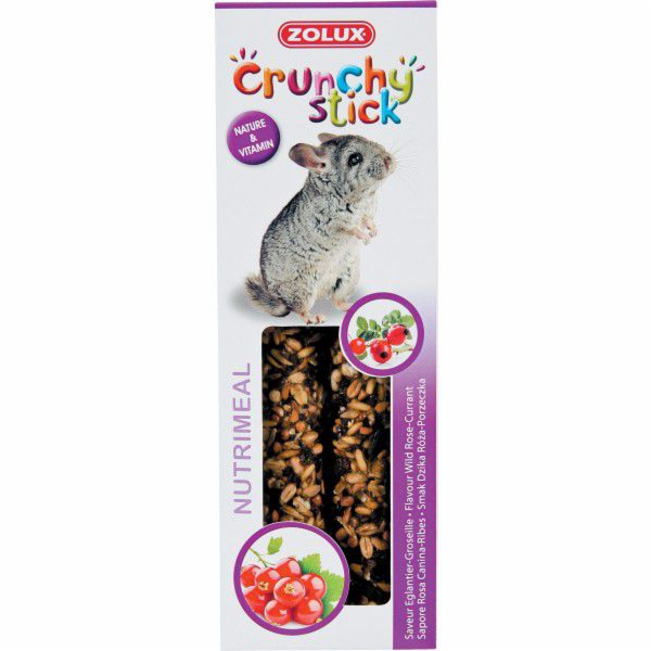 Zolux Crunchy Stick činčila divoká růže/rybíz 115g