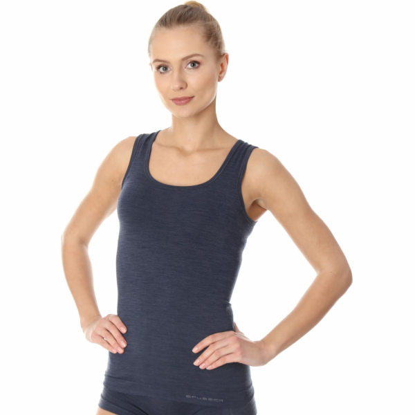 Brubeck TA10170 Dámské tričko bez rukávů COMFORT WOOL tma...