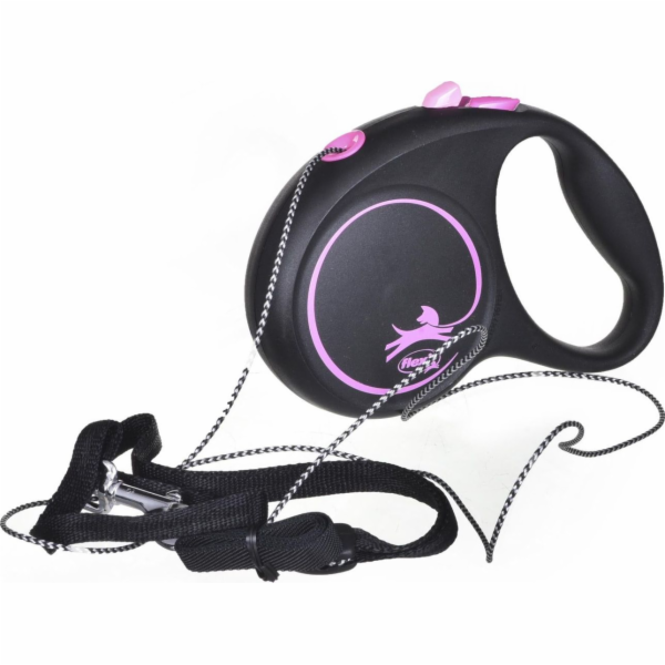 Natahovací vodítko Flexi FLEXI Black Design S, 5 m, růžové