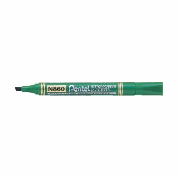 Pentel Permanentní popisovač N860, zkosený hrot, zelený (...