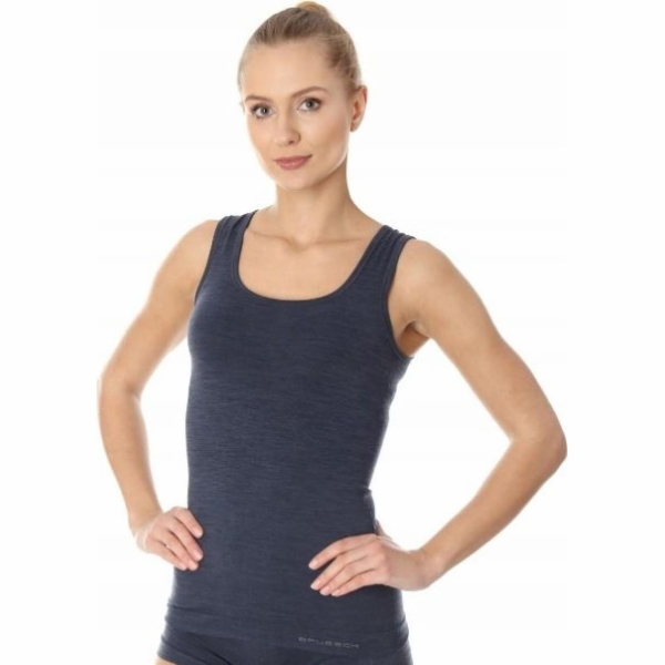 Brubeck TA10170 Dámské tričko bez rukávů COMFORT WOOL tma...