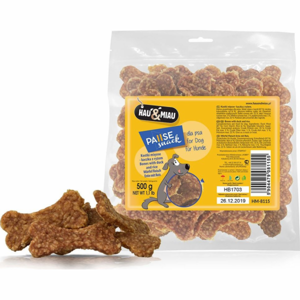 Hau&Miau HAU&MIAU HM-8115 MASO KOSTKA - KACHNA S RÝŽÍ 500 G