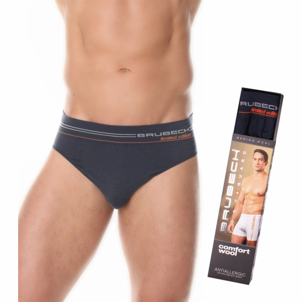 Brubeck Pánské slipy COMFORT WOOL BE10050 grafit, XXL