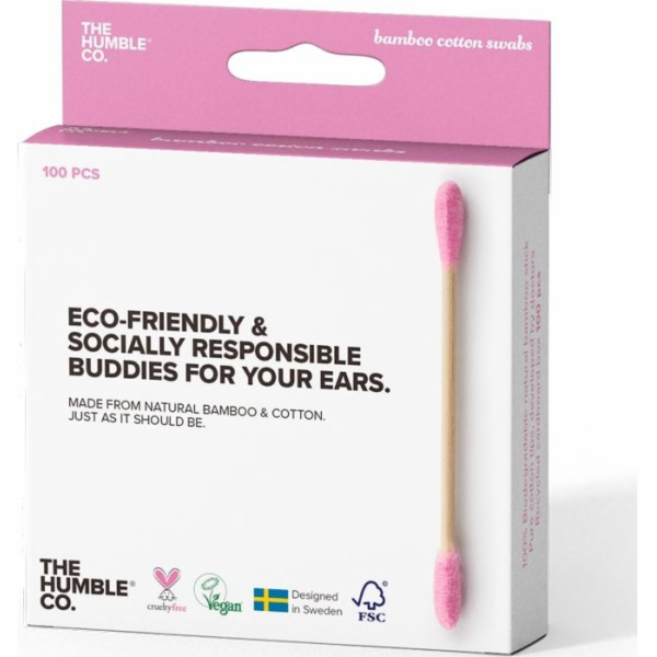 Humble Bamboo Ear Sticks 100ks, růžové