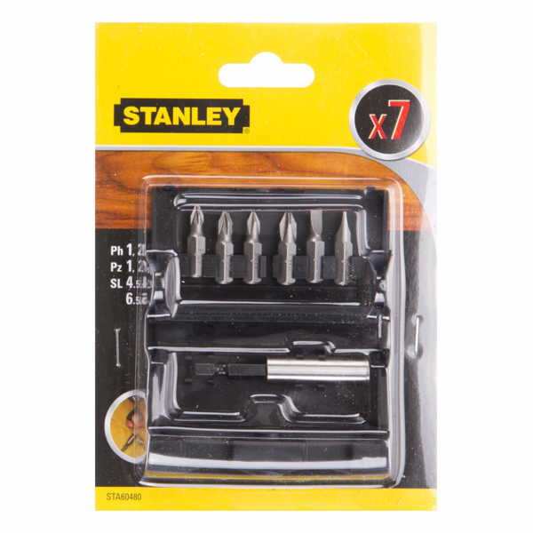 Šroubovací bity Stanley PZ/PH/SL + magnetický držák (STA6...