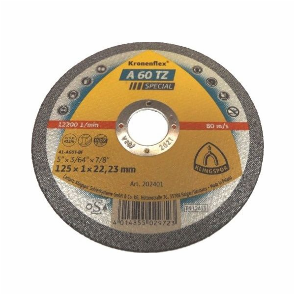Klingspor řezací kotouč na kov 125 mm x 1,0 mm (202401)