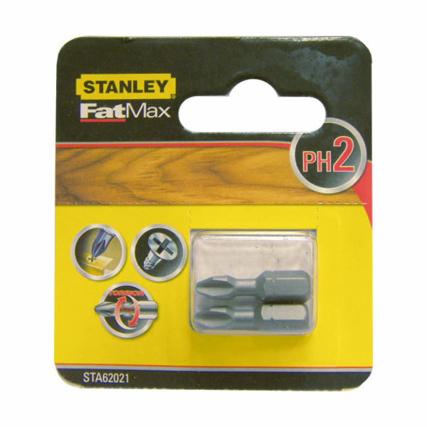 Stanley Šroubovací bity PH2/25mm 2 ks. - STA62021