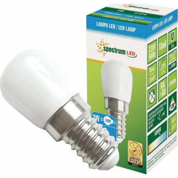 Spectrum LED desková žárovka 230v 2W E14 CW Spectrum