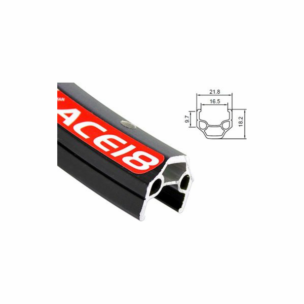 Ráfek ALEXRIMS ACE18 mtb 26x36 děr. boční CNC krytá stříb...