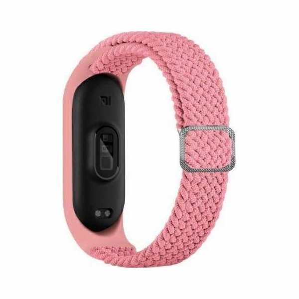 Beline Beline Mi Band 5/6 Textilní pásek růžový/růžový