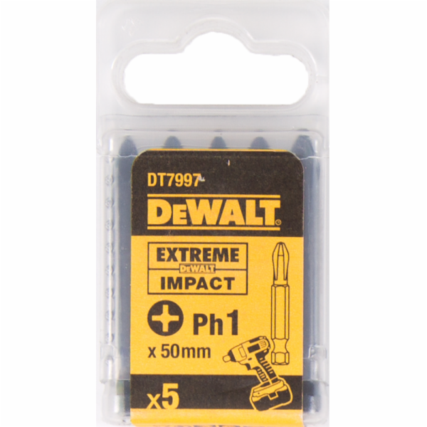 Dewalt Torsion šroubovací bity Ph1x50mm 5 ks. - DT7997