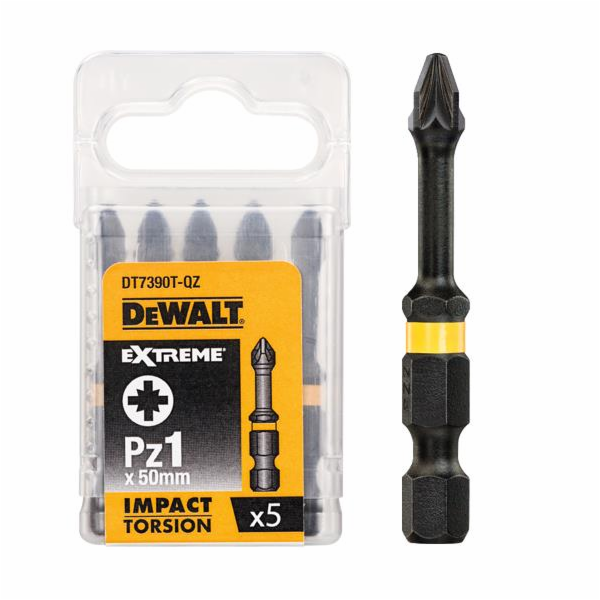 Nárazové šroubovací bity Dewalt Torsion PZ1x50mm 5 ks. (D...