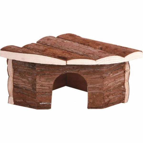 Panama Pet Rohový domeček pro hlodavce, dřevěný, 22x22x13cm