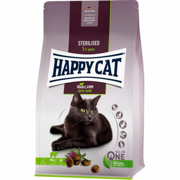 Happy Cat Sterilized Farm Lamb, suché krmivo, pro sterili...