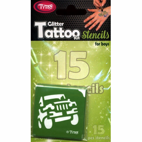 Dante TYTOO TETOVACÍ ŠABLONY SET VOZIDEL 15 KUSŮ.