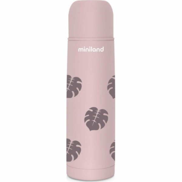 Termoska Terra 500 ml - pudrově růžová / listy