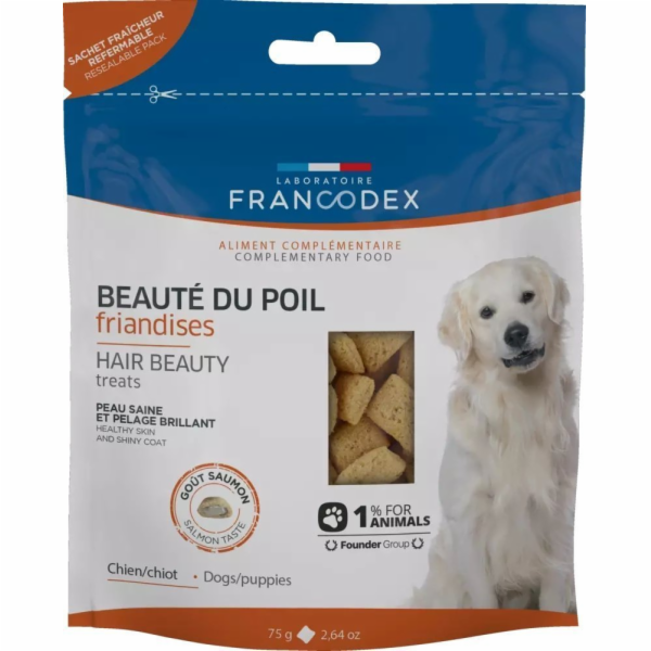 FRANCODEX Psí pamlsek - krásná srst 75 g