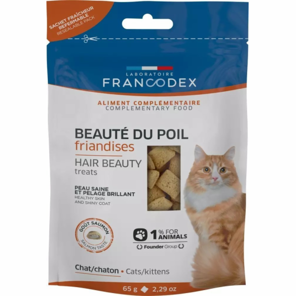 FRANCODEX Kočičí pamlsek - krásná srst 65g
