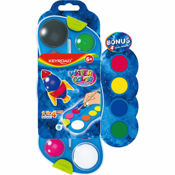 PBS Connect Watercolor maluje 12+4 barvami se štětcem KEY...