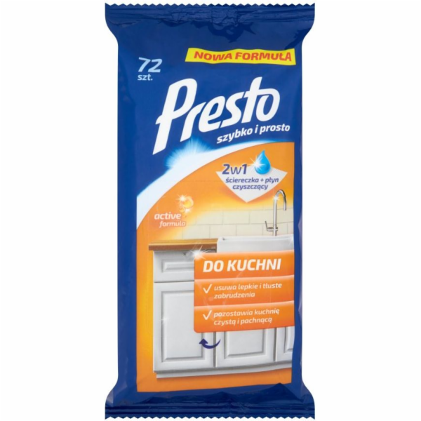 Presto Vlhčené ubrousky na čištění kuchyně 72 kusů (5100241)