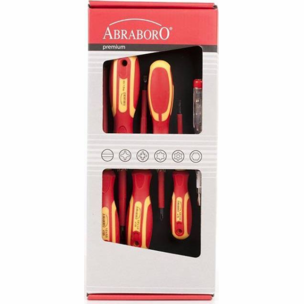 Abraboro SADA 6 ŠROUBOVÁKŮ PRO ELEKTRIKÁŘE - ABRABORO VDE...