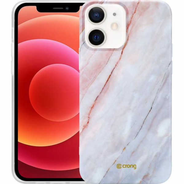 Mramorové pouzdro Crong Crong Mini pouzdro iPhone 12 (růž...