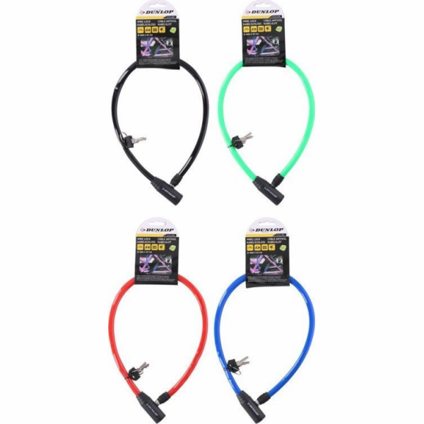 Dunlop kabel, zámek na kolo proti krádeži (červený)
