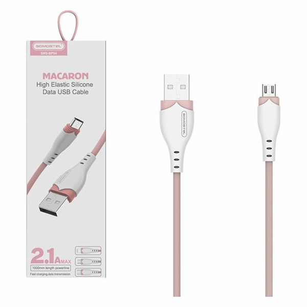 Somostel USB-A - microUSB USB kabel 1,2 m růžový (28254)