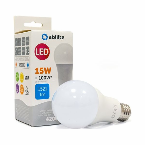 Abilite LED ŽÁROVKA ABILITE CLASSIC MILKY NEUTRAL E27 15W...