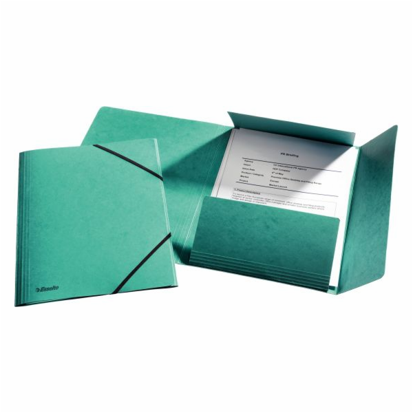 Esselte Folder s rohovou elastickou lepenkou A4 zelená (1...