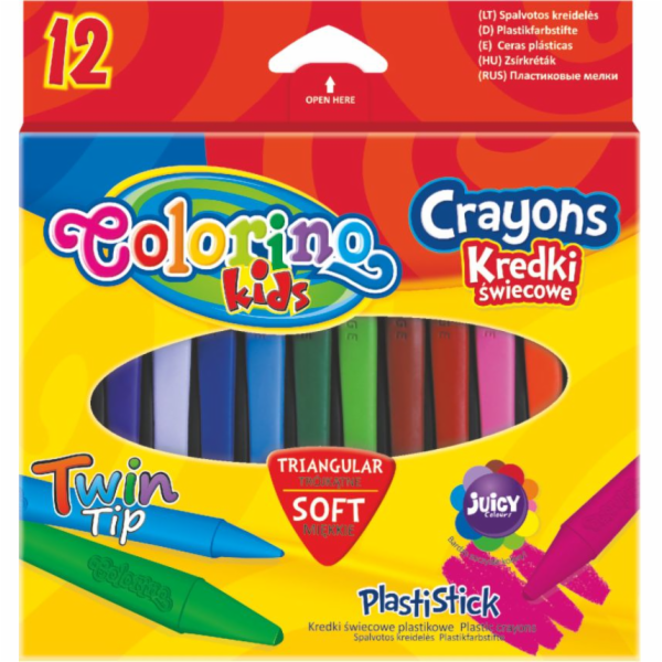 Trojúhelníkové voskovky Colorino, 12 barev