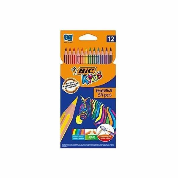 Bic Eco Evolution Stripes Pastelky 12 barev (950522)